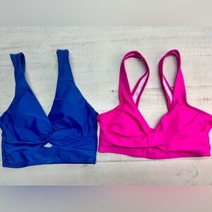 Set of 2 xsmall Blue and Pink Women's Swim tops